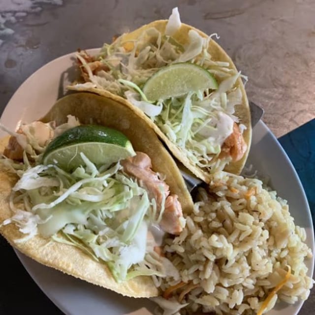 Salmon Tacos.